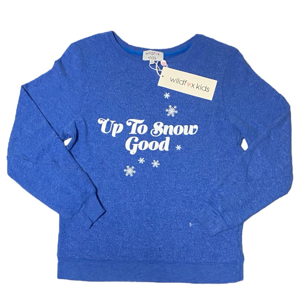 ❌SOLD❌ Wildfox Kids Up To Snow Good Baggy Beach Jumper in Blue NWT